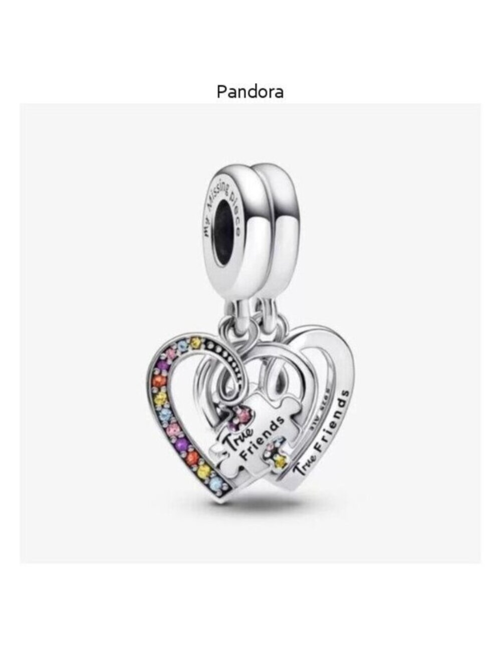 Pandora Puzzle Piece Hearts Splittable Friendship Dangle Charm